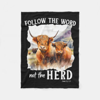 Couverture Polaire Vache des Highlands Suivez la parole, pas la horde