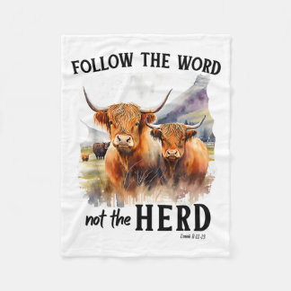 Couverture Polaire Vache des Highlands Suivez la parole, pas le troup
