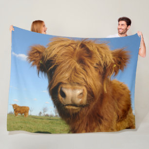 Couverture Polaire Vache écossaise à boulettes - Ciel bleu