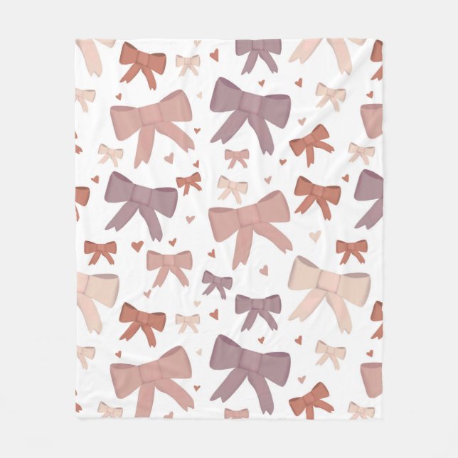 Couverture Polaire Vaches Et Coeurs Roses Doux Et Fille Motif (Devant)