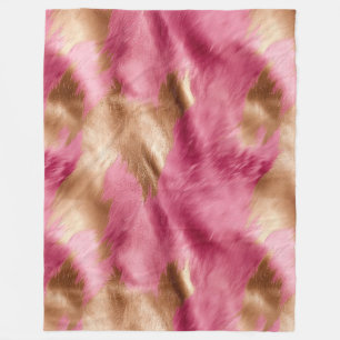 Couverture Polaire Vachette de cowgirl en or rose de l'Ouest