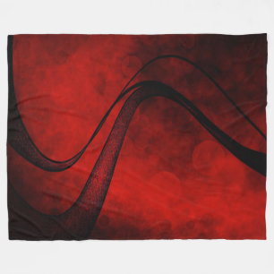 Couverture Polaire Vague à écailles rouges - Blanche en polaire