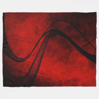 Couverture Polaire Vague à écailles rouges - Blanche en polaire