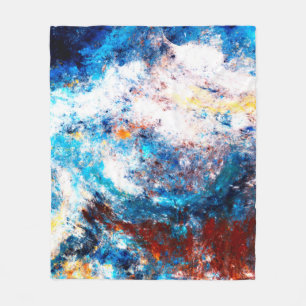 Couverture Polaire Vague bleue de la mer. Des éclaboussures artistiqu