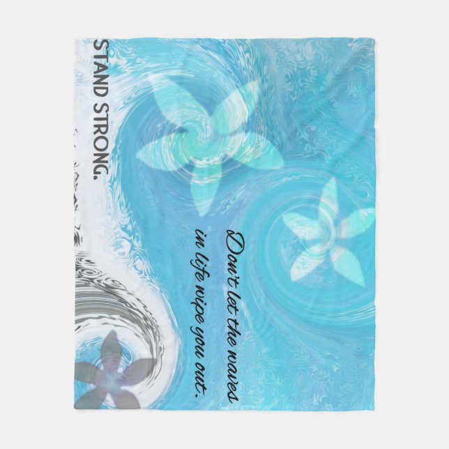 Couverture Polaire Vague florale avec la citation (Devant)