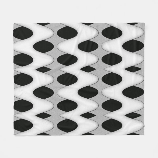 Couverture Polaire Vague noire et blanche (Devant (Horizontal))