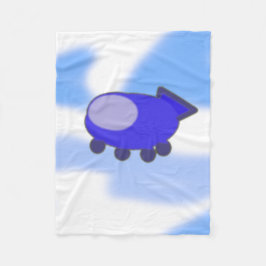 Couverture Polaire Vaisseau bleu sur les nuages bleus français