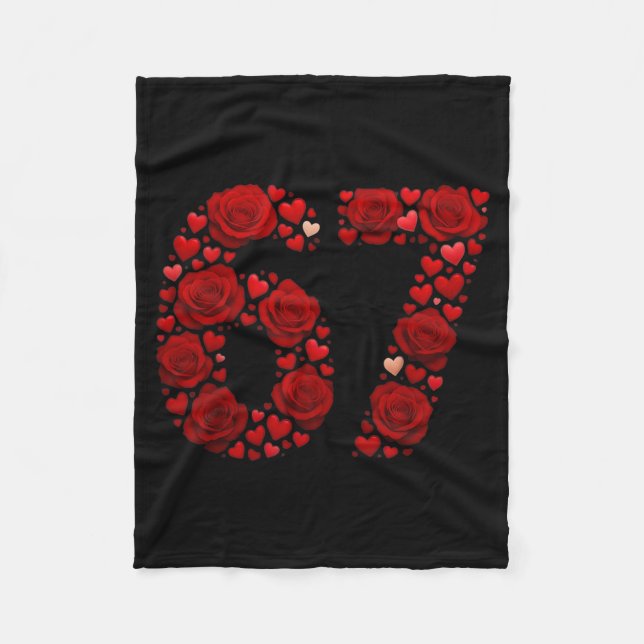 Couverture Polaire Valentine 67 Meme Rose Hearts Funny Six Seven Vale (Devant)