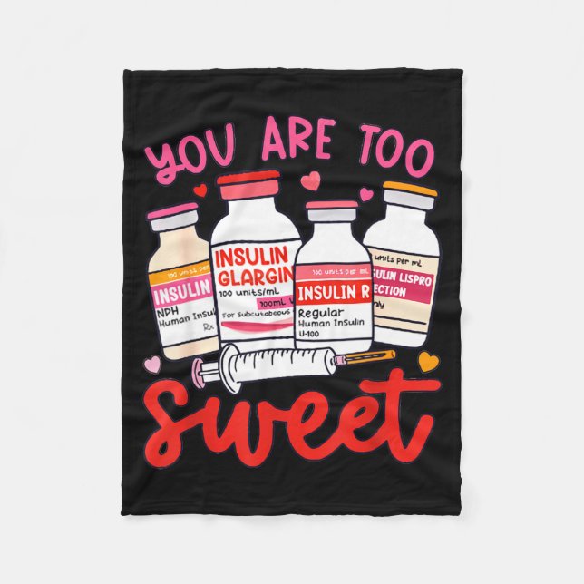 Couverture Polaire Valentine Pharmacist Diabetic Nurse Insulin Diabet (Devant)