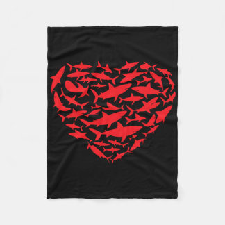 Couverture Polaire Valentine Sharks Heart Sea Animal Lover Ocean Wild
