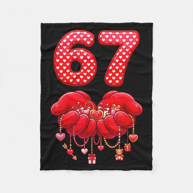 Couverture Polaire Valentines Day Funny 67 Six Seven Valentine Heart  (Devant)
