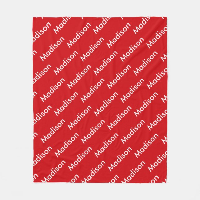 Couverture Polaire Valentines personnalisées Blanche polaire rouge (Devant)