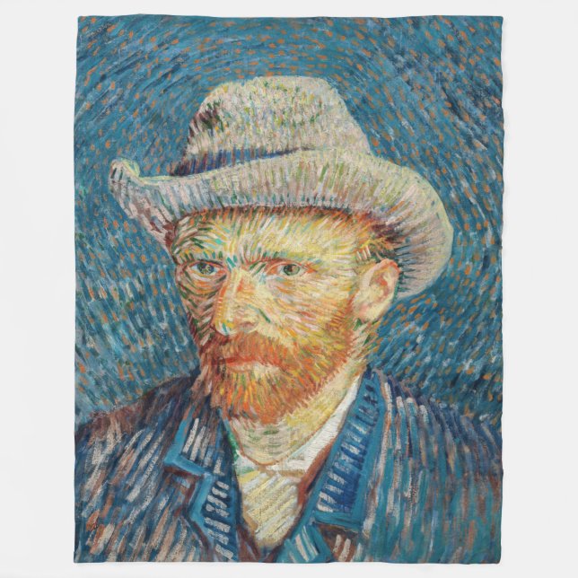 Couverture Polaire Van Gogh - Autoportrait avec un Casquette gris (Devant)