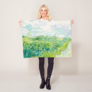 Couverture Polaire Van Gogh. Green Blé Fields Auvers. Impressionnisme