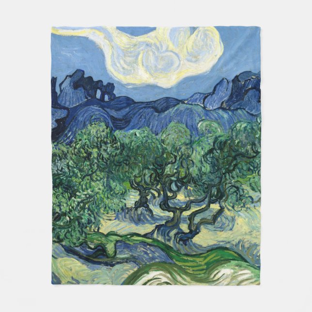 Couverture Polaire Van Gogh Les Oliviers Paysage Peinture (Devant)