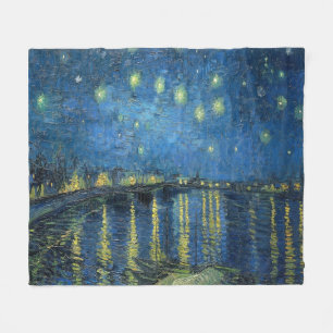Couverture Polaire Van Gogh Nuit étoilée sur le Rhône