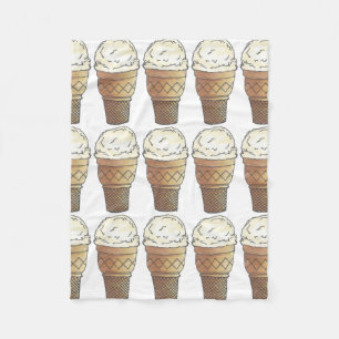 Couverture Polaire Vanilla Crème Glacé Gâteau Cone Scoop Sweet Footy