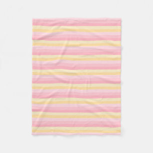Couverture Polaire Vanille Modèle moderne rose jaune rayé