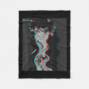 Couverture Polaire Vaporwave esthétique Triste Anime Girl Retro Eboy 