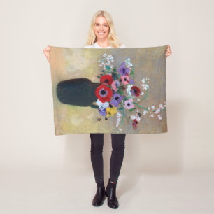 Couverture Polaire Vase aux fleurs mixtes, Redon
