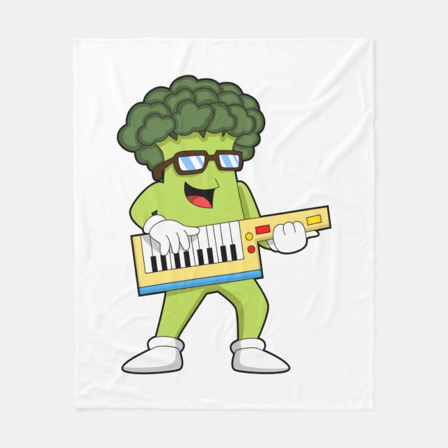 Couverture Polaire Vegan Broccoli at Music with Guitar (Devant)