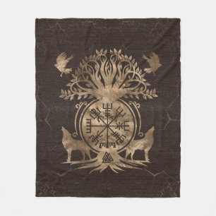 Couverture Polaire Végétarienne - Ornement de boussole viking