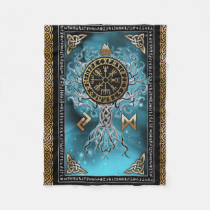 Couverture Polaire Vegvisir Yggdrasil Viking Rune Norse