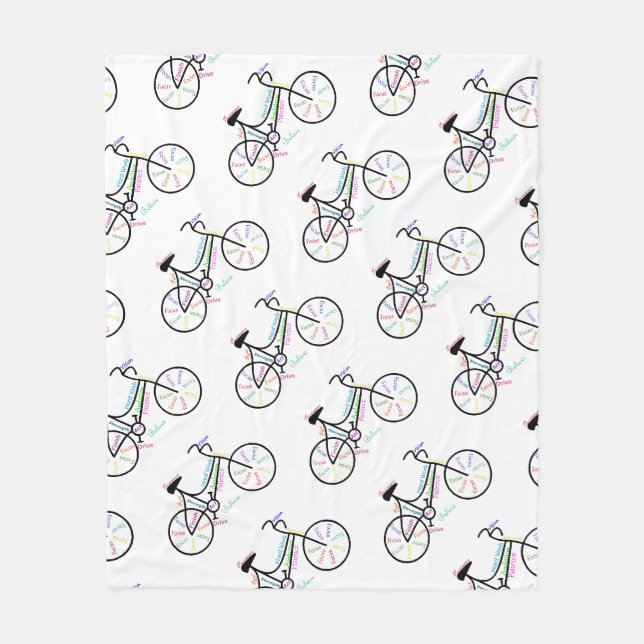 Couverture Polaire Vélo, Sport Vélo, Mots Motivationnels (Devant)