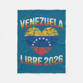 Couverture Polaire Venezuela Libre 2026 Drapeau du cœur du Venezuela