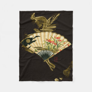 Couverture Polaire Ventilateur oriental criblé au design floral