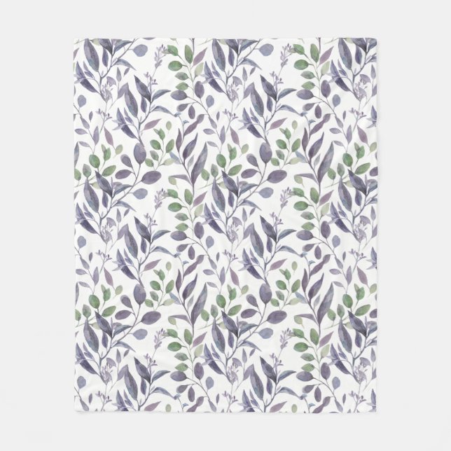Couverture Polaire Verdure des Feuilles verts pourpre (Devant)