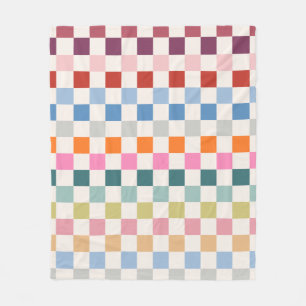 Couverture Polaire Vérifier le tableau de bord coloré À damiers Motif