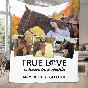 Couverture Polaire Véritable Amour Cheval Lover Personnalisé 4 Photo 