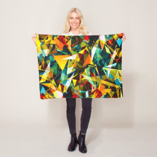 Couverture Polaire Verre Cristal Géométrique Abstrait Moderne Coloré
