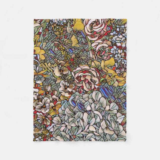 Couverture Polaire Verre verni Botanique Floral (Devant)