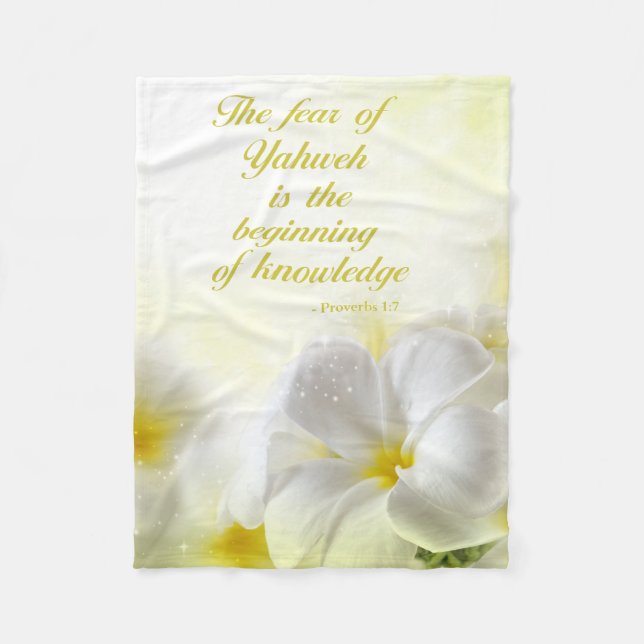 Couverture Polaire Vers | de bible de 1:7 de proverbes floral (Devant)