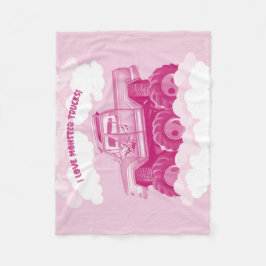 Couverture Polaire Version rose I Love Monster Trucks Image