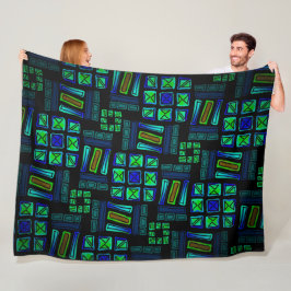 Couverture Polaire Vert bleu et noir de conception couvrante polaire