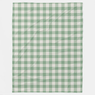 Couverture Polaire Vert En vichy Chèque Motif Blanche polaire