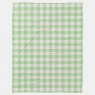Couverture Polaire Vert En vichy Chèque Motif Blanche polaire