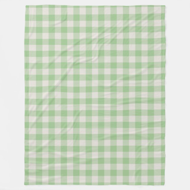 Couverture Polaire Vert En vichy Chèque Motif Blanche polaire (Devant)