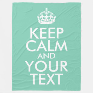 Couverture Polaire Vert et blanc de mer Gardez le calme et votre text