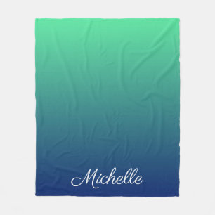 Couverture Polaire Vert et bleu foncé personnalisé