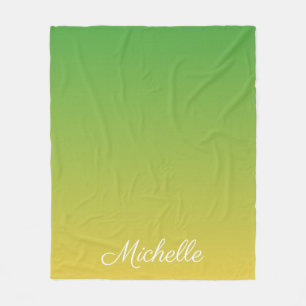 Couverture Polaire Vert et jaune foncé personnalisé