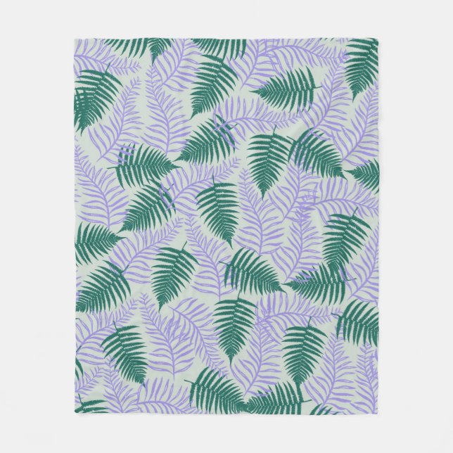 Couverture Polaire Vert pourpre Tropical Fern Botanique Printemps été (Devant)