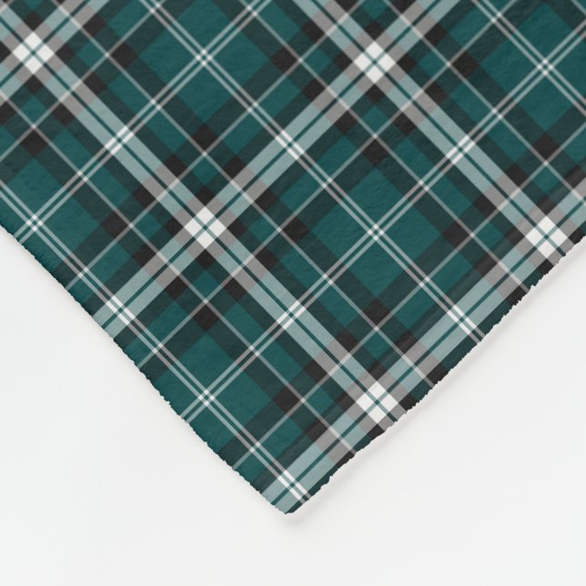 Couverture Polaire Vert turquoise, motif sportif noir et blanc de (Coin)