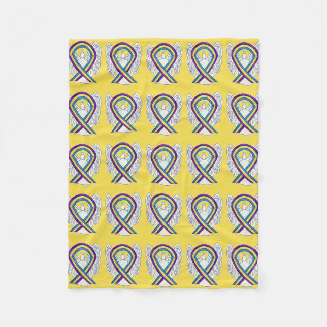 Couverture Polaire Vessie Cancer Sensibilisation Ruban Ange Couvertur (Devant)