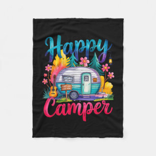 Couverture Polaire Vêtements de camping de caravane de campeur heureu