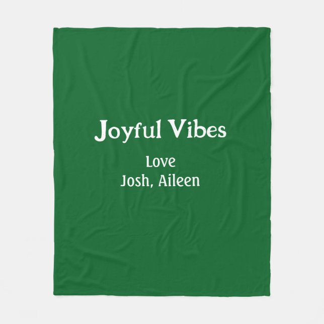 Couverture Polaire Vibes Joyeuses vertes vacances de Noël amour famil (Devant)