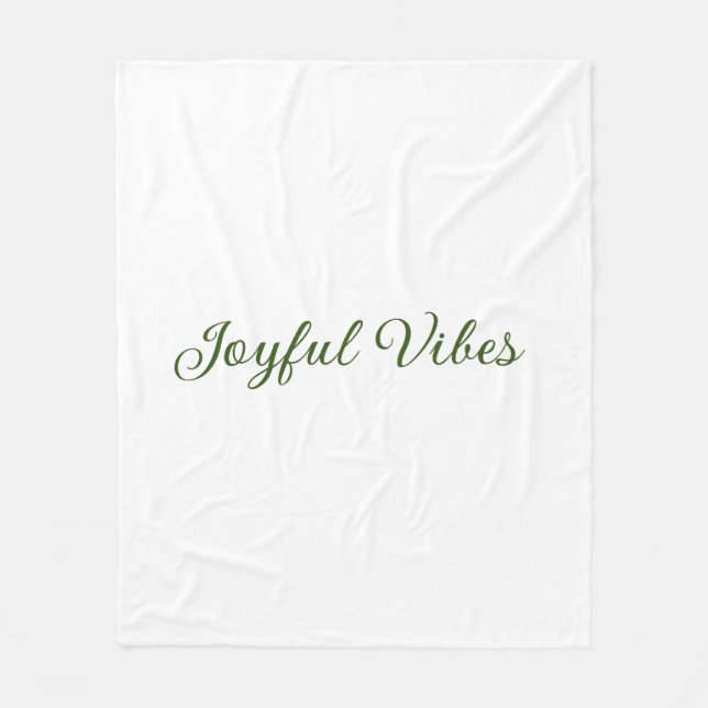 Couverture Polaire Vibes joyeux Noël vert nom de famille (Devant)